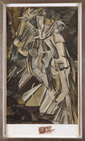 Marcel Duchamp / Nu descendant un escallier [Nude Descending a Staircase], December 1937 / Pochoir colored collotype / Paper Dimensions: 13 3/4 x 7 7/8 in. (34.9 x 20 cm)
 / Framed Dimensions: 20 1/2 x 14 1/2 x 1 in. (52.1 x 36.8 x 2.5 cm)