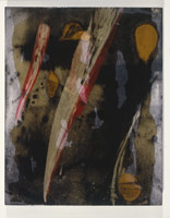 Ed Moses / 
Rvere Ome #3, 1994 / 
acrylic, shellac, resin on canvas / 
30 x 24 in (76.2 x 60.96 cm) / 
Private collection