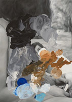 Eduardo Sarabia / 
Scorpion Park, 2008 / 
oil on canvas / 
78 1/2 x 56 in. (199.4 x 142.2 cm) / 
Private collection