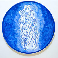 Eduardo Sarabia / 
History of the World 231, 2008 / 
hand painted ceramic plate / 
12.6 in. (32 cm)