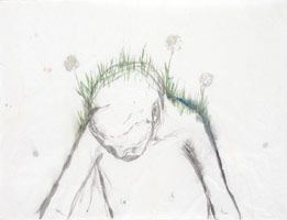 Enrique Martínez Celaya / 
The Grass, 2011 / 
watercolor on paper / 
25 x 33 1/4 in (63.5 x 84.5 cm) 