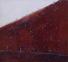 Fred Williams / 
Iron Ore Landscape, (Pilbara Series), 1981 / 
oil on canvas / 
37 7/8 x 42 in (96.2 x 106.5 cm)