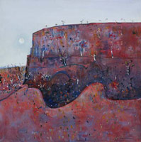 Fred Williams / 
Shadow Under Red Cliff (Pilbara Series), 1981 / 
oil on canvas / 
48 x 47 7/8 in (122 x 121.5 cm)