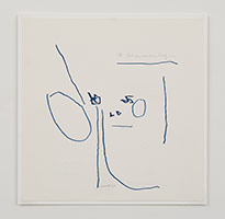 Frederick Hammersley / 
Face it, 1978 / 
ink on paper / 
7 3/8 x 7 5/8 in. (18.7 x 19.4 cm)