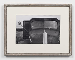 Frederick Hammersley / 
Lot's wife (Golden, NM), 1970 / 
black and white photograph in artist-made frame / 
image: 6 x 9 1/4 in. (15.2 x 23.5 cm) / 
frame: 10 3/4 x 13 7/8 in. (27.3 x 35.2 cm)