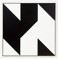 Frederick Hammersley / 
Poles a part, #8 1980 / 
oil on linen / 
45 x 45 in. (114.3 x 114.3 cm)
