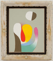 Frederick Hammersley / 
Comes out eden #8, 1994 / 
oil on linen / 
12 x 9 1/2 in. (30.5 x 24.1 cm) / 
16 1/2 x 14 in. (41.9 x 35.6 cm) framed / 
Private collection 