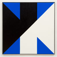 Frederick Hammersley /   
Cross reference, 1980 / 
oil on linen / 
45 x 45 in. (114.3 x 114.3 cm) / 
46 x 46 in. (116.8 x 116.8 cm) framed / 
Private collection 