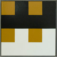 Frederick Hammersley / 
Double feature, #3 1994 / 
oil on linen / 
20 x 20 in. (50.8 x 50.8 cm)