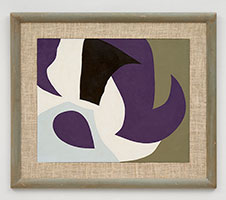 Frederick Hammersley / 
Engagement, #13 1964 / 
oil on cardboard panel in artist-made frame / 
panel: 18 x 22 in. (45.7 x 55.9 cm) / 
framed: 25 1/2 x 29 3/4 x 1 in. (64.8 x 75.6 x 2.5 cm)