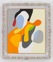 Frederick Hammersley / 
Group insurance, 1991 / 
oil on linen / 
14 x 13 in. (35.6 x 33 cm) / 
18 1/4 x 15 1/2 in. (46.4 x 39.4 cm) framed / 
Private collection 