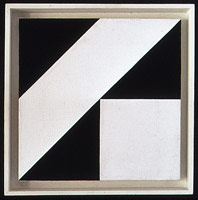 Frederick Hammersley /   
Like is not, 1973 /   
oil on linen /   
10 x 10 in. (25.4 x 25.4 cm) /   
11 3/4 x 11 3/4 in. (29.8 x 29.8 cm) framed /   
Private collection 