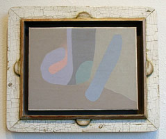 Frederick Hammersley / 
Meeting of kinds, 1990 / 
oil on paper on linen / 
9 3/8 x 12 3/8 in. (23.7 x 31.3 cm)