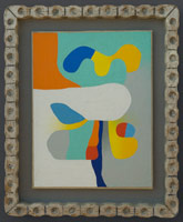 Frederick Hammersley / 
Pleasant tense, 1996 / 
oil on linen / 
12 1/2 x 9 1/2 in. (31.8 x 24.1 cm)