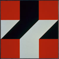 Frederick Hammersley /  
Sacred & pro fame, 1978 /  
oil on linen /  
45 x 45 in. (114.3 x 114.3 cm) /  
Collection of the Albuquerque Museum, Albuquerque, New Mexico