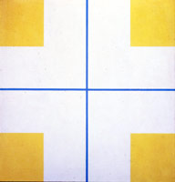 Frederick Hammersley / 
Source, 1963 / 
oil on cotton / 
47 x 45 in. (119.4 x 114.3 cm) / 
Private collection 