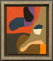 Frederick Hammersley / 
Second shift, 1985  / 
oil on wood  / 
12 x 10 in. (30.5 x 25.4 cm) / 
14 5/8 x 12 5/8 in. (37.1 x 32.1 cm) framed