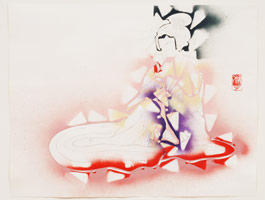 Study for the Mack (Geisha), 2006 / 
      spraypaint, paint marker and pencil on paper / 
      17 3/4 x 22 13/16 in. (45.1 x 57.9 cm) / 
      Private collection 