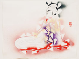 Study for the Mack (Geisha), 2006 / 
      spraypaint, paint marker and pencil on paper / 
      17 3/4 x 22 13/16 in. (45.1 x 57.9 cm) / 
      Private collection 