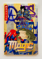 Gajin Fujita / 
Mystic Magic, 2014 / 
spray paint, paint marker, acrylic, 24K and 12K gold leaf on wood panel / 
24 x 16 in. (61 x 40.6 cm) / 
Private collection
 