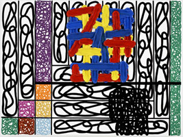 Jonathan Lasker / 
A Sentient Picture, 2008 / 
oil on linen / 
30 x 40 in. (76.2 x 101.6 cm) / 
Private collection