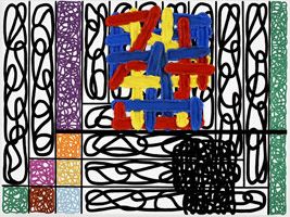 Jonathan Lasker / 
A Sentient Picture, 2008 / 
oil on linen / 
30 x 40 in. (76.2 x 101.6 cm) / 
Private collection