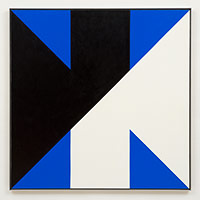 Frederick Hammersley / 
Cross reference, #10 1980 / 
oil on linen / 
45 x 45 in. (114.3 x 114.3 cm)
