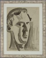 Frederick Hammersley / 
Self portrait, 1956 / 
ink / 
24 x 18 in. (60.9 x 45.7 cm) / 
Sheldon Museum of Art