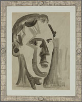 Frederick Hammersley / 
Self portrait, 1956 / 
ink / 
24 x 18 in. (60.9 x 45.7 cm) / 
Sheldon Museum of Art