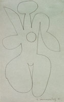 Frederick Hammersley / 
Ah youth, 1951 / 
pencil / 
7 x 4 1/2 in. (17.8 x 11.4 cm) / 
Private collection