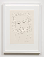 Henri Matisse / 
Chinoise au Visage de Face, 1947 / 
lithograph on cream wove paper / 
image: 15 x 10 1/4 in. (38 x 26.1 cm) / 
framed: 25 3/4 x 19 7/8 in. (65.4 x 50.5 cm) / 
Edition 3 of 25