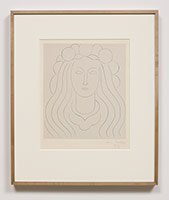 Henri Matisse / 
Fée au chapeau de clarté, Souvenir du Mallarmé, 1933 / 
drypoint / 
image: 14 1/4 x 12 3/8 in. (36.2 x 31.4 cm) / 
framed: 26 1/8 x 22 in. (66.4 x 55.9 cm) / 
Edition 14 of 25