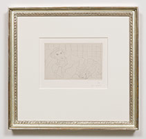 Henri Matisse / 
Jeune Fille et son Chien, 1929 / 
etching and Chine-collé / 
image: 5 3/8 x 8 1/2 in. (13.7 x 21.6 cm) / 
framed: 18 x 19 in. (45.7 x 48.3 cm) / 
Edition 19 of 25
