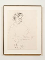 David Hockney / 
Celia, 1984 / 
charcoal on paper / 
29 1/2 x 22 in. (74.9 x 55.9 cm) / 
Framed: 37 x 29 1/4 in. (94 x 74.3 cm)