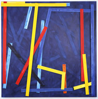 Imi Knoebel / 
Fishing Blue III, 2008 / 
      acrylic on aluminum / 
      118.2 x 118.2 x 6.3 in (300.2 x 300.2 x 16 cm)