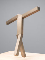Joel Shapiro / 
untitled, 2010 / 
bronze / 
overall: 57 1/4 x 21 5/8 x 16 5/8 in. (145.4 x 54.9 x 42.2 cm) / 
sculpture: 17 1/4 x 17 15/16 x 7 in. (43.8 x 45.6 x 17.8 cm) / 
base: 40 x 21 5/8 x 16 5/8 in. (101.6 x 54.9 x 42.2 cm)