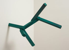 Joel Shapiro / 
untitled, 2008 - 2009 / 
      wood and casein / 
      27 1/2 x 15 3/8 x 35 1/2 in (69.9 x 39.1 x 90.2 cm)