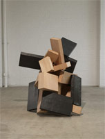 Joel Shapiro / 
Twenty Six, 2008 / 
      wood and casein / 
      67 3/4 x 60 x 54 in. (172.1 x 152.4 x 137.2 cm) / 
        (js08-17)