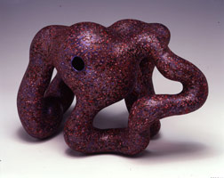 Gorilla Ed, 2002 / 
acrylic on fired ceramic / 
7 3/4 x 12 1/4 x 9 in (19.7 x 31.1 x 22.9 cm) / 
Private collection