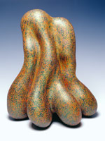 Izaak, 2002 / 
acrylic on fired ceramic / 
19 x 15 1/2 x 14 in (48.3 x 39.4 x 35.6 cm) / 
Private collection