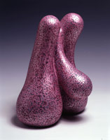 Plushous, 2002 / 
acrylic on fired ceramic / 
14 1/2 x 12 x 9 1/2 in (36.8 x 30.5 x 24.1 cm) / 
Private collection