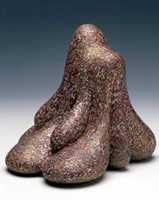 Almah, 2004 / 
acrylic on fired ceramic / 
6 1/2 x 8 x 7 in (16.4 x 20.3 x 17.7 cm) / 
Private collection
