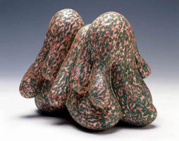 Tristano, 2004 / 
acrylic on fired ceramic / 
5 3/4 x 7 3/4 x 6 1/2 in (14.5 x 19.6 x 16.4 cm) / 
Private collection 