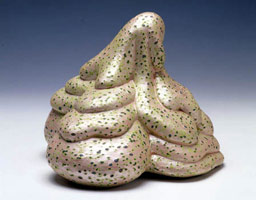 Yogi, 2004 / 
acrylic on fired ceramic / 
5 x 6 1/4 x 6 in (12.6 x 15.8 x 15.2 cm) / 
Private collection