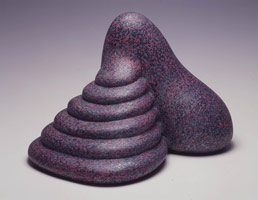 Steeps, 2004 / 
acrylic on fired ceramic / 
11 H x 14 x 15 1/2 in (27.9 x 35.6 x 39.4 cm) / 
Base size: 48 H x 26 x 24 in (121.9 x 66 x 61 cm)
