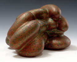Ken Price / 
Argonne, 2008 / 
acrylic on fired ceramic / 
9 1/2 x 16 x 10 1/2 in. (24.1 x 40.6 x 26.7 cm) / 
Private collection 