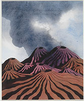 Ken Price / 
Area of Volcanic Risk, 2004 / 
      watercolor on paper / 
      12 x 9 7/8 in. (30.5 x 25 cm) / 
      Private collection