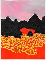 Ken Price / 
Crater of Fire, 2004  / 
      watercolor on paper  / 
      11 x 8 1/2 in. (27.9 x 21.6 cm) / 
      Private collection