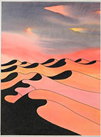 Ken Price / 
Drifting Islands, 2005  / 
      watercolor on paper  / 
      12 x 8 7/8 in. (30.5 x 22.5 cm) / 
      Private collection