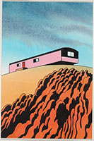 Ken Price / 
Raul's Trailer, 2005 / 
      watercolor on paper / 
      9 x 6 in. (22.9 x 15.2 cm) / 
      Private collection